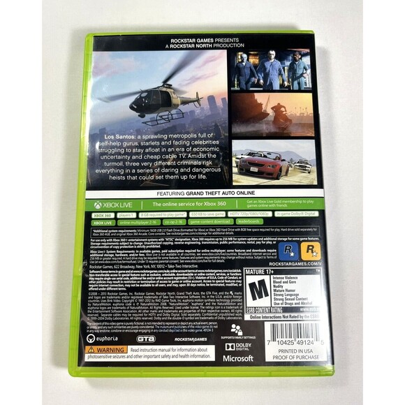 Grand Theft Auto V Xbox 360 2013 Complete with Map and Manual Tested - Picture 2 of 11